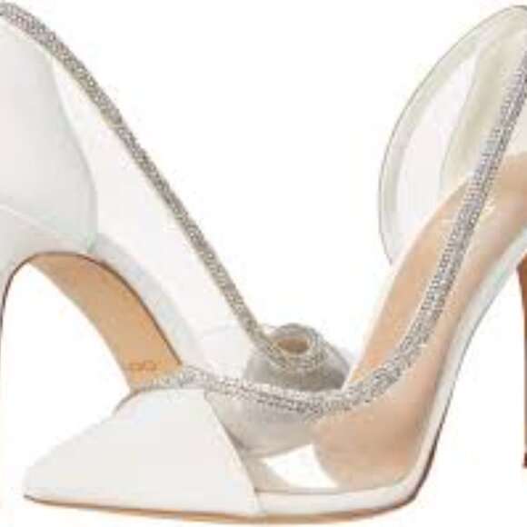 Aldo Fibeth White and Silver Embellished Pumps - Picture 1 of 10